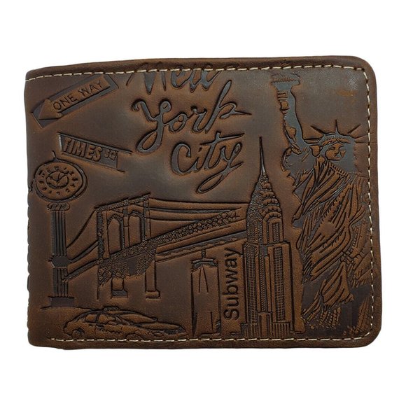 NEW YORK CITY USA MEN'S BROWN WALLET / CARD ID
